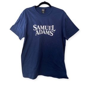 NWOT Samuel Adams brewery solid navy blue t-shirt, size L